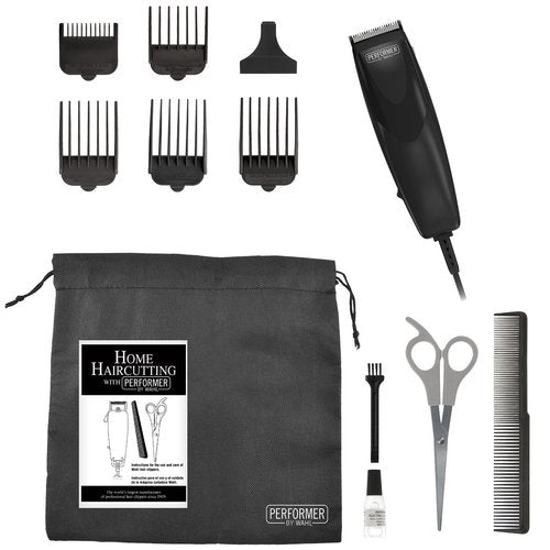 Wahl 9314-300 Quick Cut Haircutting Kit Trimmer Clipper (10-Piece) - Black - Curacao