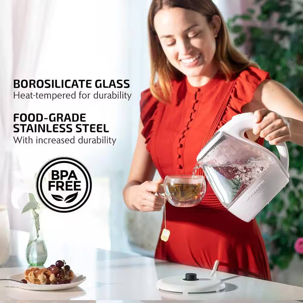 Ovente 1.5L Lighted Electric Kettle with Lid