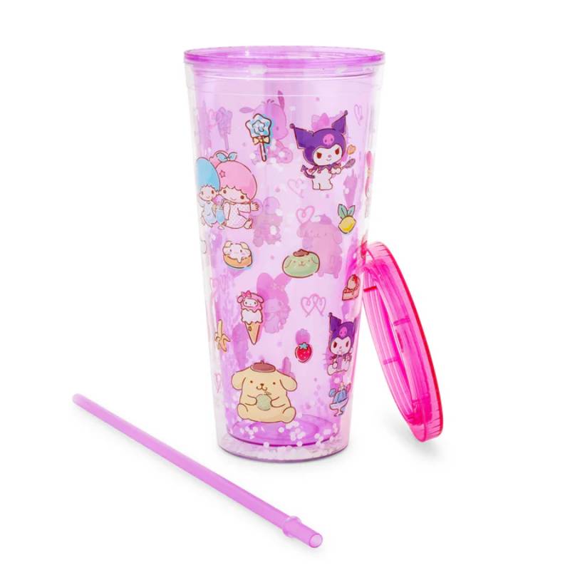 Sanrio Hello Kitty and Friends Toss Pattern 32 oz Confetti Cold Cup - Pink