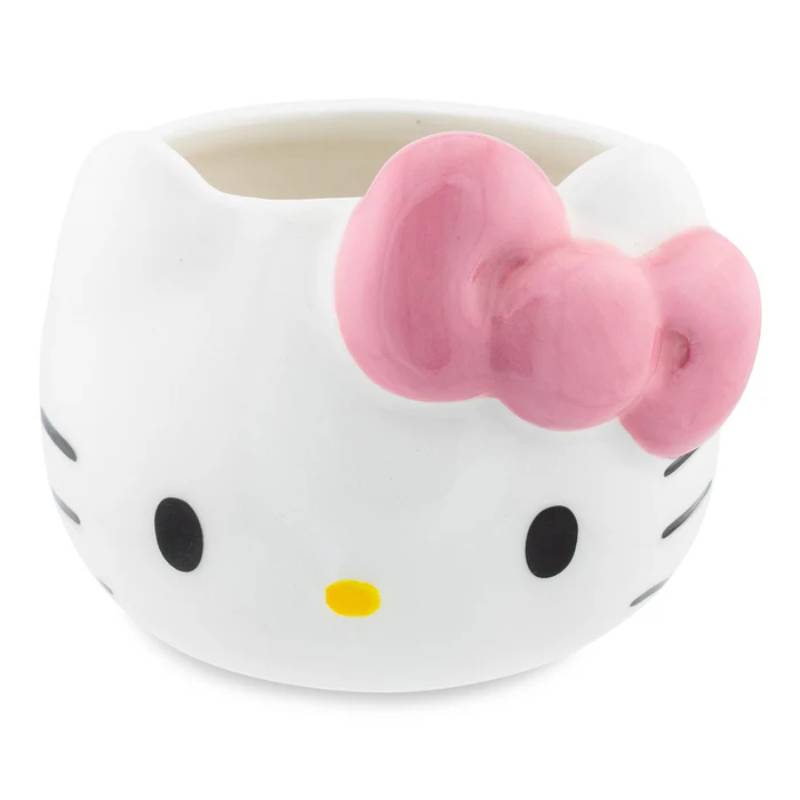 Sanrio Hello Kitty Pink Bow 3 oz Sculpted Ceramic Mini Mug - White/Pink