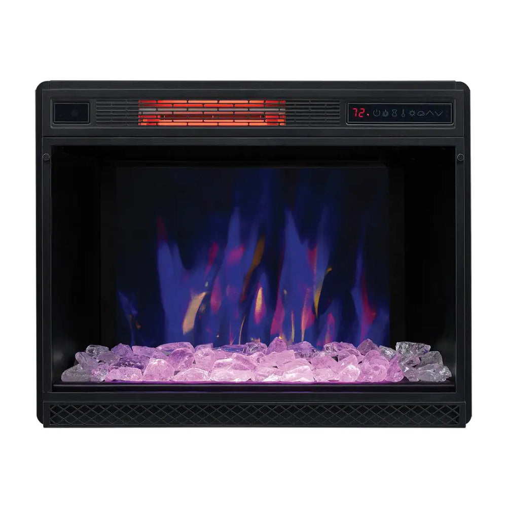 ClassicFlame Infrared Electric Fireplace Insert with Safer Plug, Black