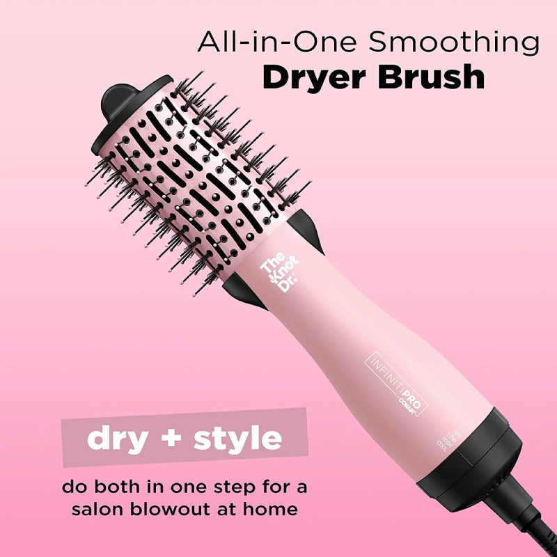Conair InfinitiPRO The Knot Dr. All-in-One Compact Oval Dryer Brush - Pink