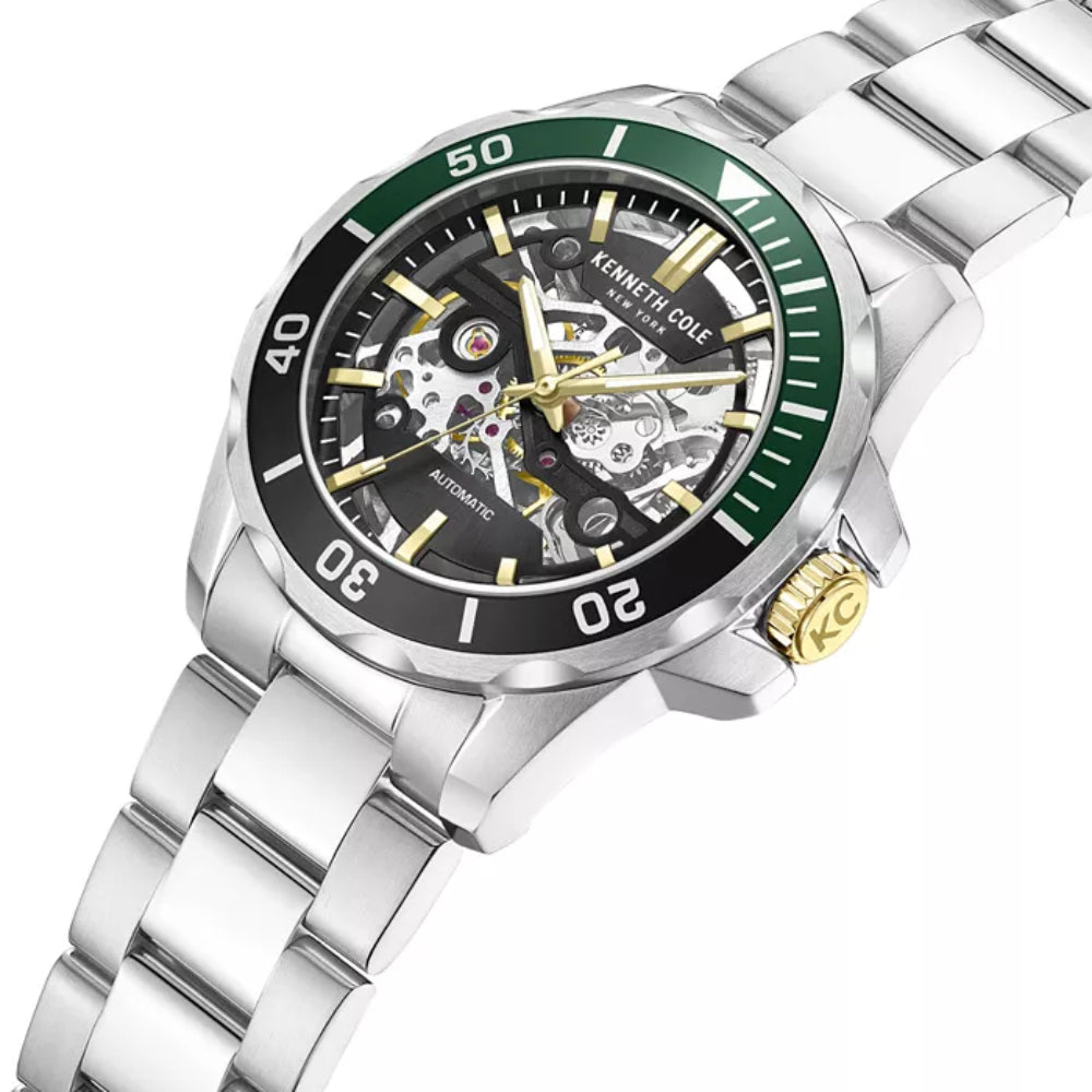 Kenneth Cole New York Men's 40mm Silver-Tone Bracelet Watch - Black Dial