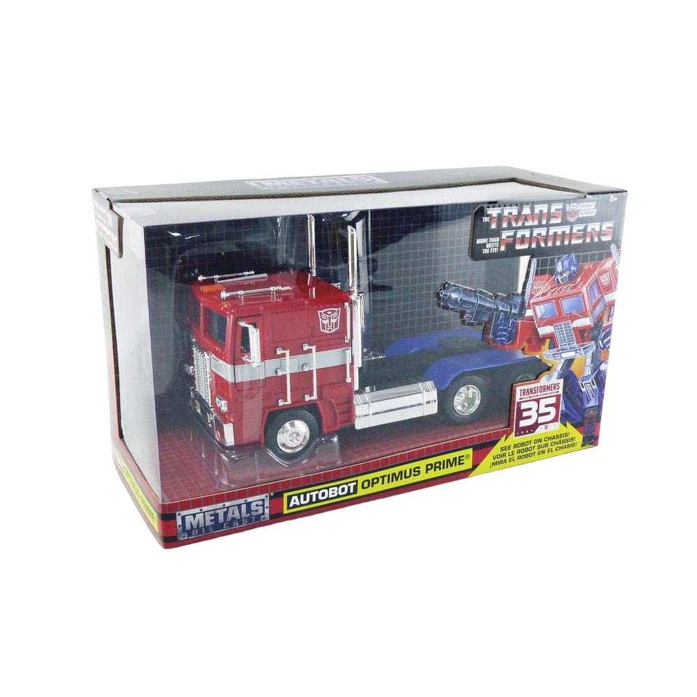 Jada Toys Transformers G1 Optimus Prime Truck with Robot Truck