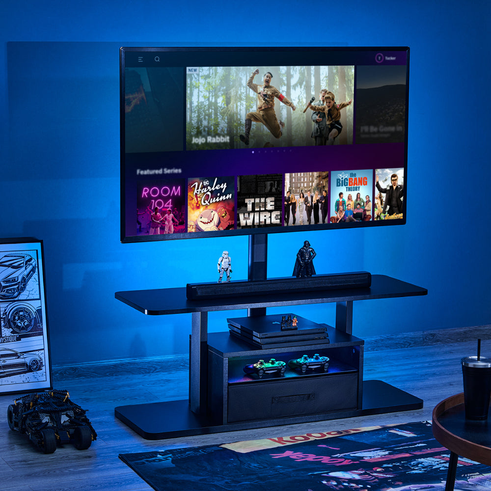 LUMI Entertainment Center TV Stand with LED RGB Lightning - Black