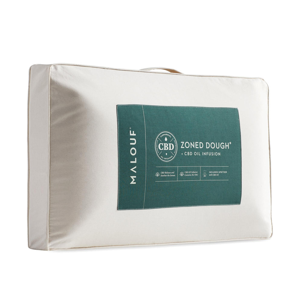 Malouf ActiveDough CBD Oil Infused Queen Size Memory Foam Pillow - White