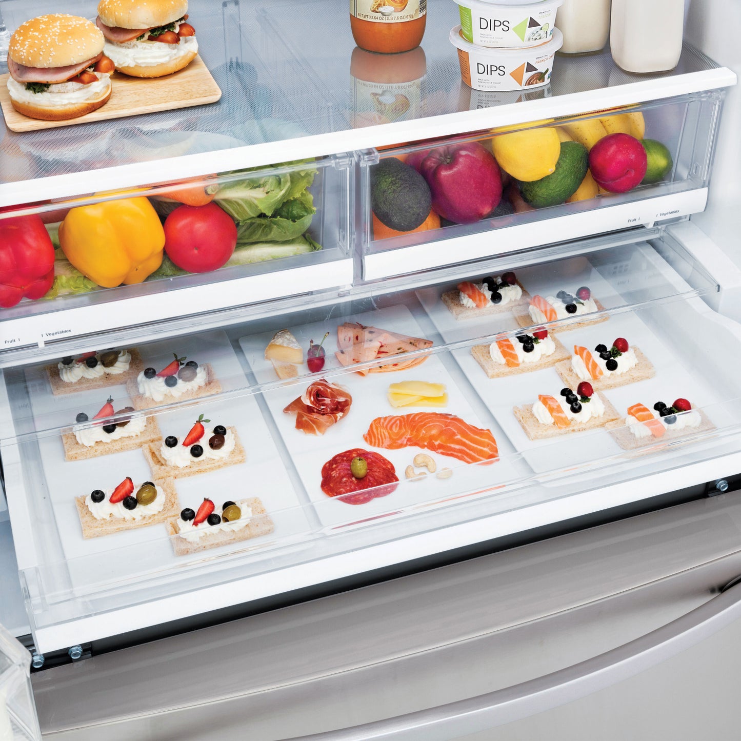 LG LRFS28XBS 28 cu. ft. 3-Door French Door Refrigerator with Ice and Water Dispenser - Silver
