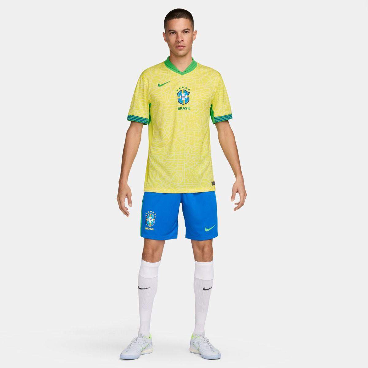 Nike Brazil 2024 Home Stadium Men's Medium Soccer Replica Jersey - Yellow