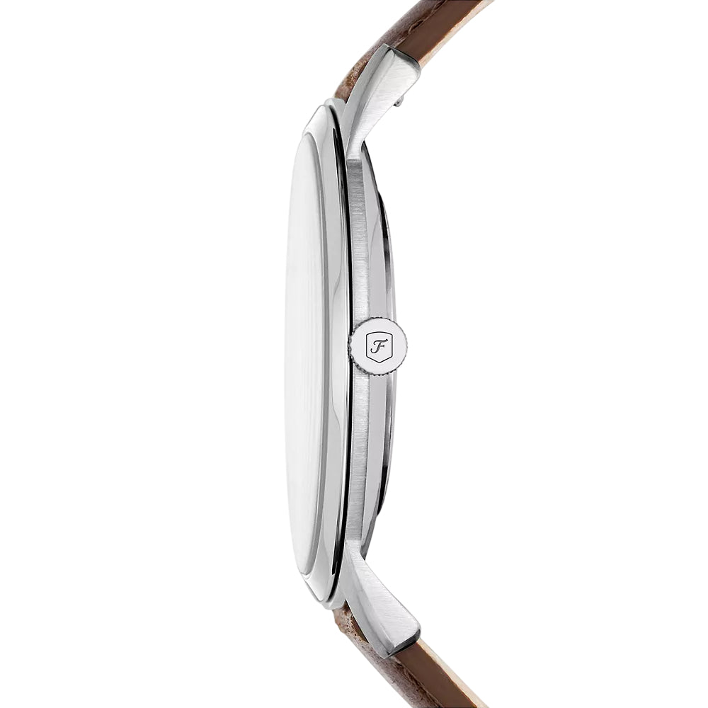 Fossil The Minimalist 3H Men's 44mm Brown Strap Watch - Beige Dial
