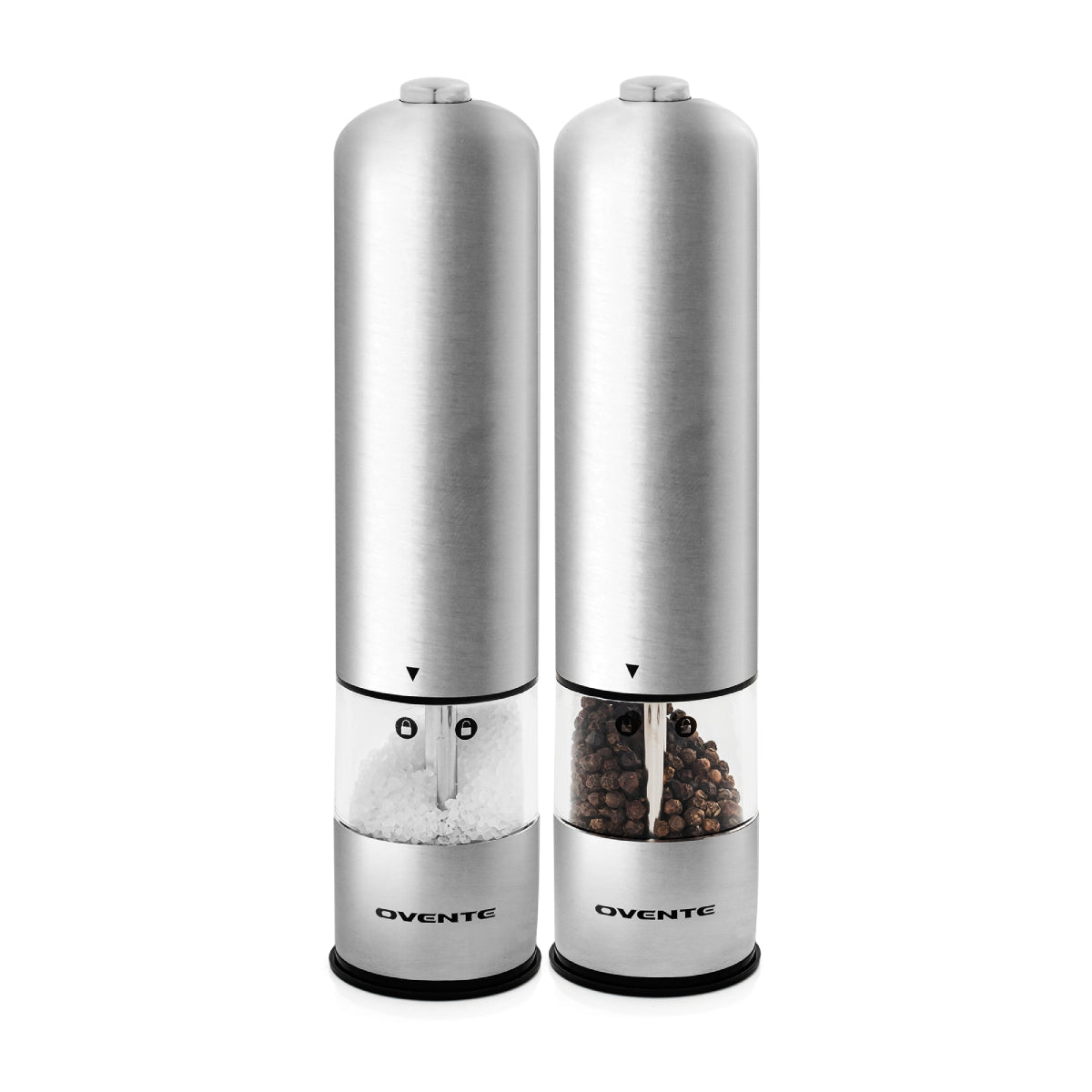 Ovente SPD112S Electric Salt and Pepper Stainless Steel Grinder Set