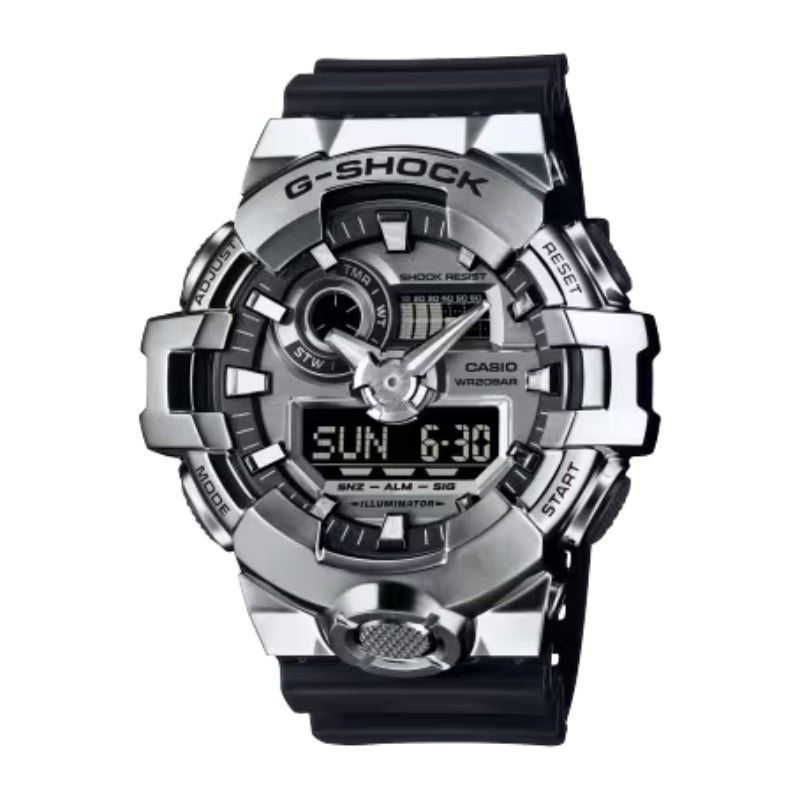 Casio G-Shock G-Steel Men's 53.4mm Black Strap Watch - Silver-Tone Dial