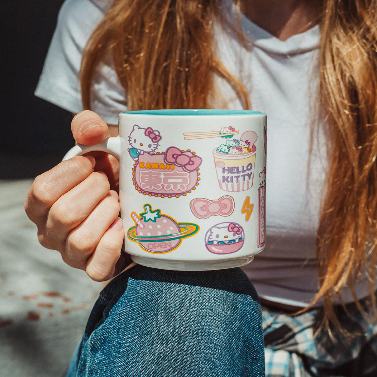 Sanrio Hello Kitty Allover Icons 13 oz Ceramic Stacking Mug - Multicolor