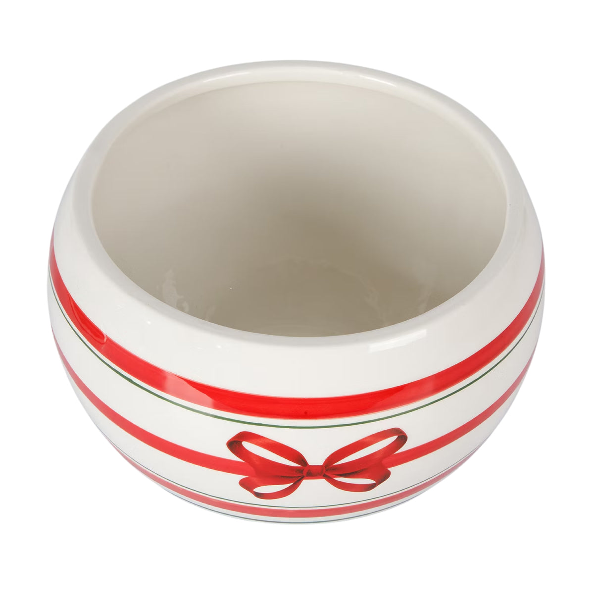 Martha Stewart 144799 Festive Bow Jar - White/Green