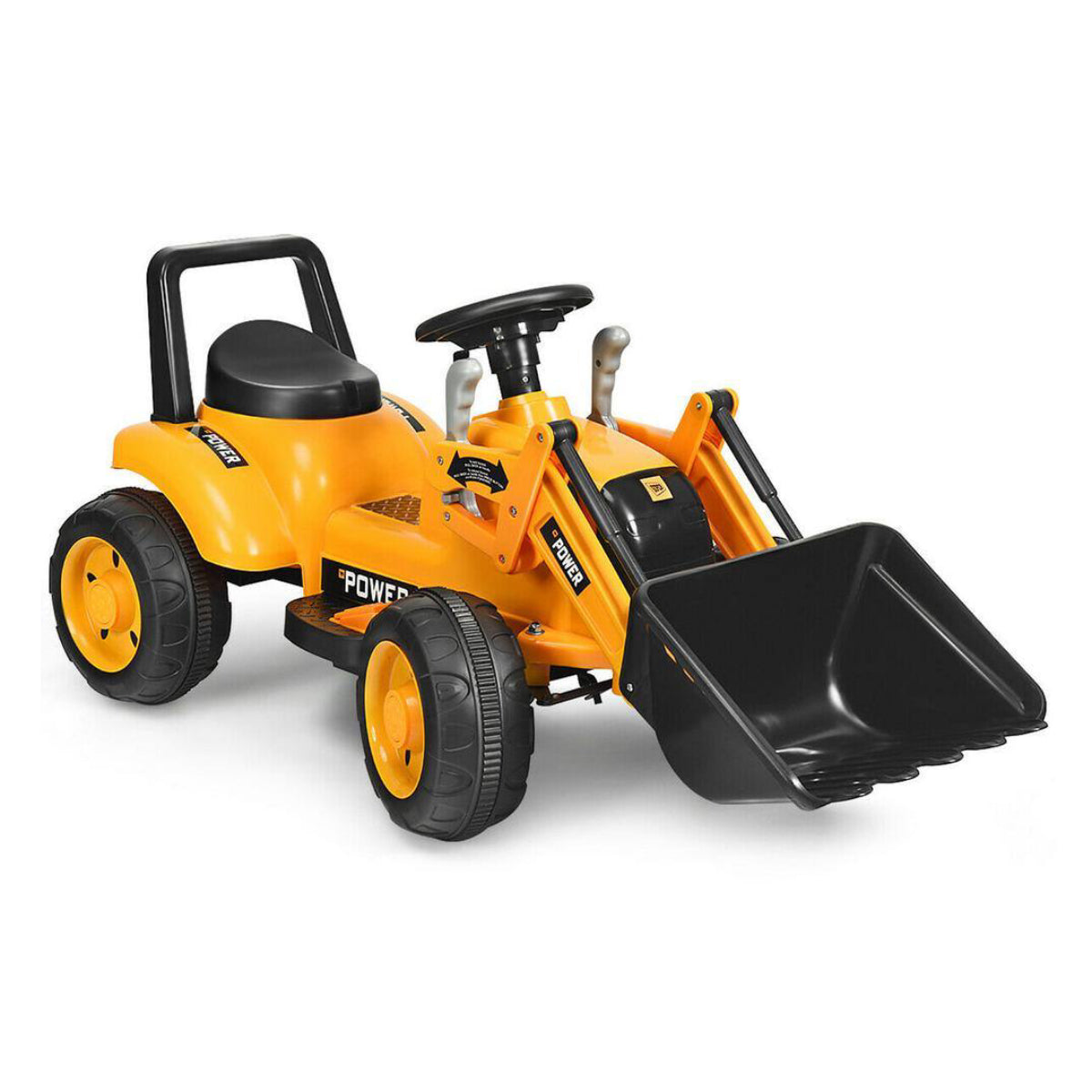 Kids Ride-On Excavator Digger 6V Tractor - Yellow