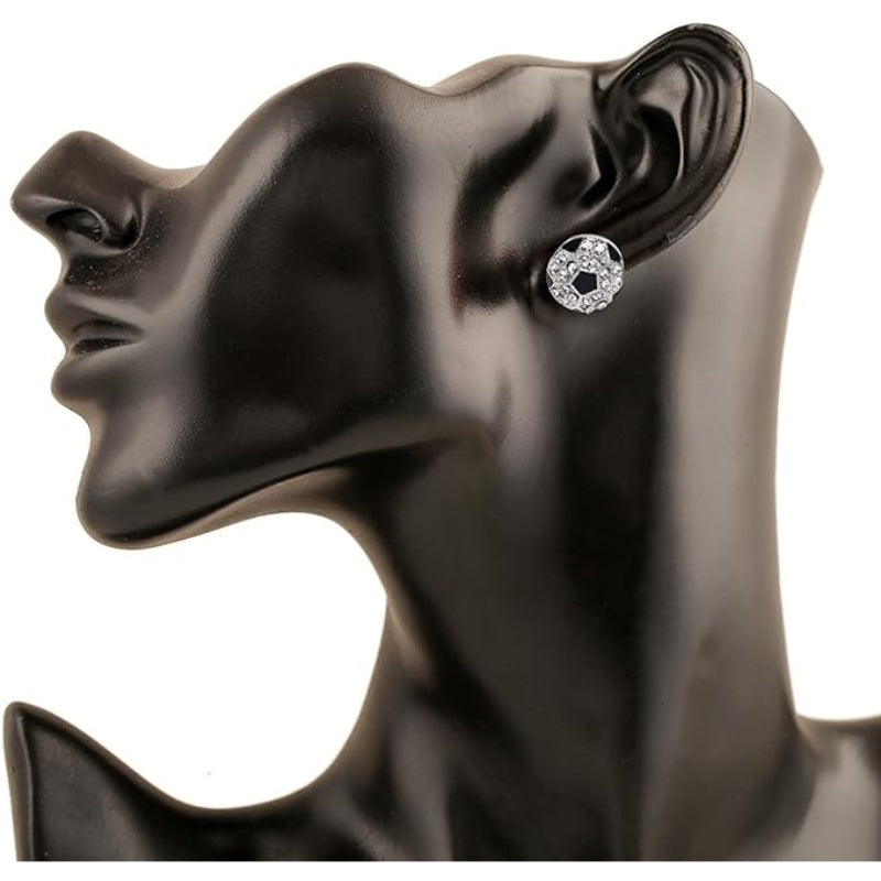 Player Design Women's Soccer Ball Stud Earrings in Rhinestone and Alloy
