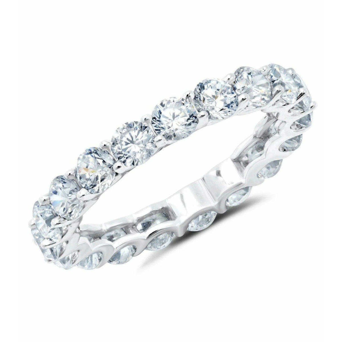CRISLU Cluster Small Eternity Pure Platinum Ring - Size 7