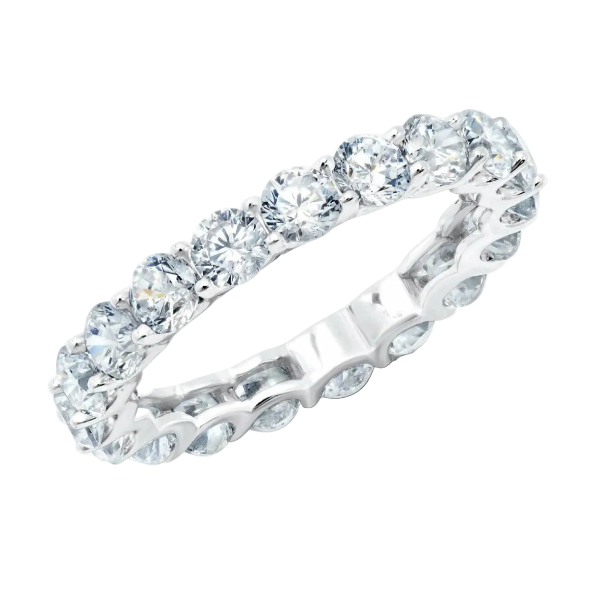 Anillo de platino puro CRISLU Cluster Small Eternity