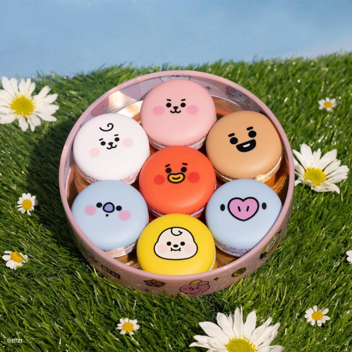 The Creme Shop BT21 Baby Macaron Lip Balm ( 7 Pieces) Set
