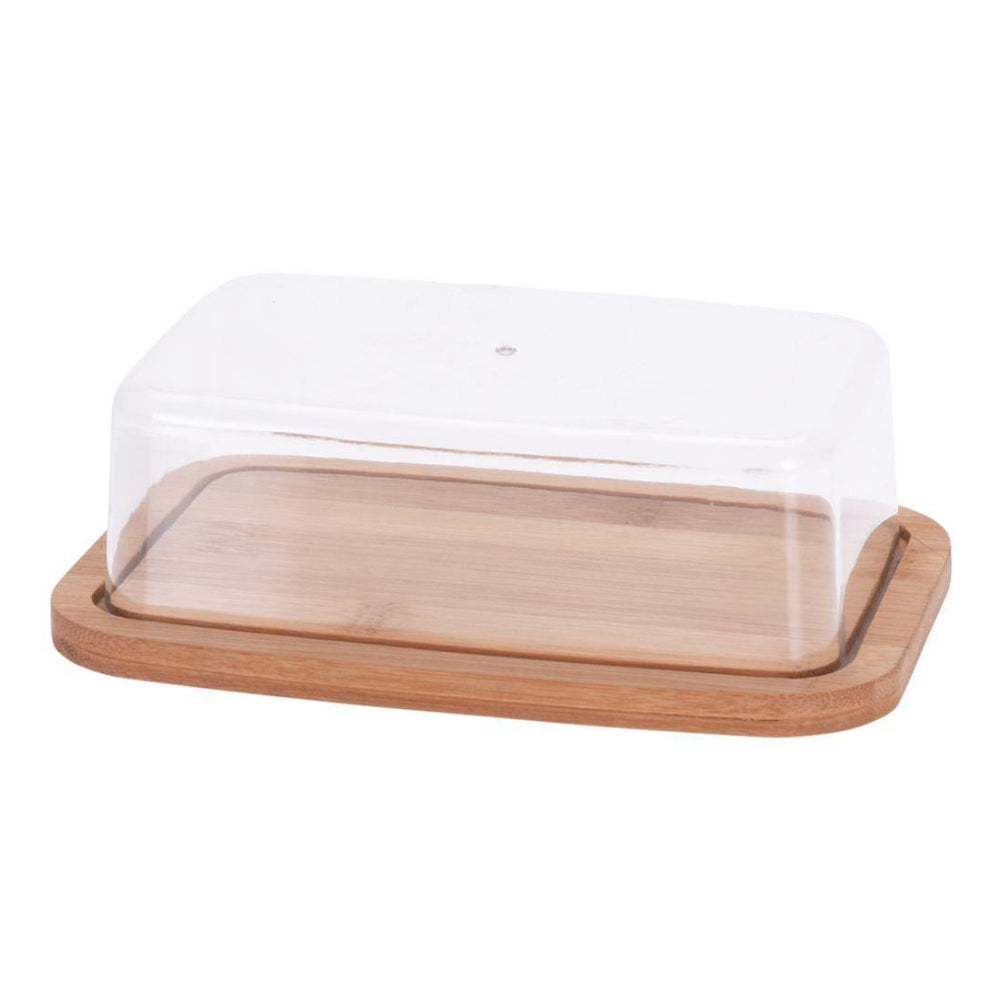 Koopman Butter Dish with Lid Wooden Storage Box Container - Clear