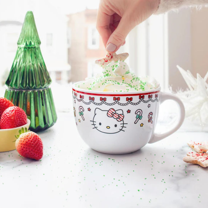 Sanrio Hello Kitty Holiday 24 oz Ceramic Soup Mug - White