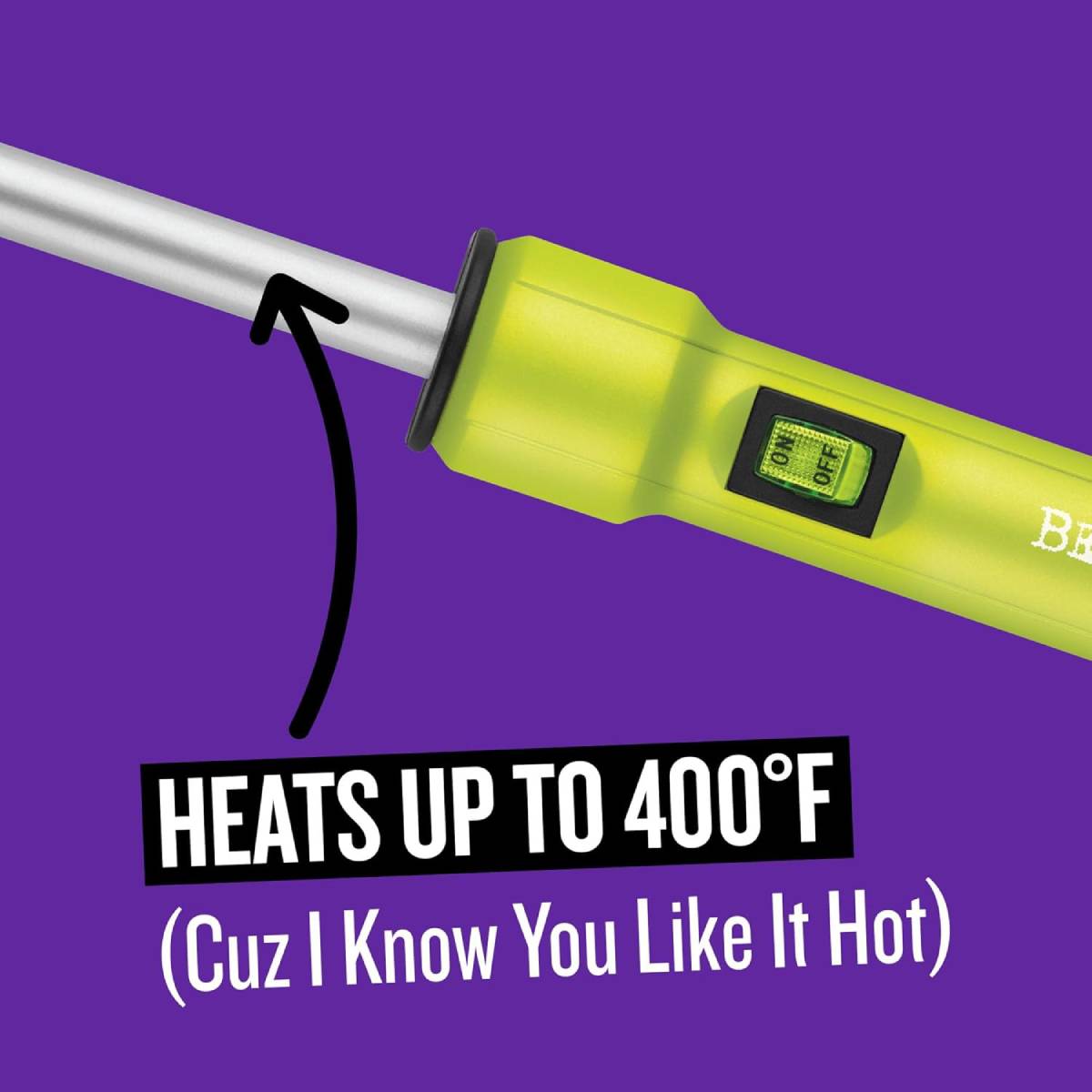 Bed Head BH391N1 Curlipops Skinny Pop Styling Iron with Protective Glove - Neon Yellow