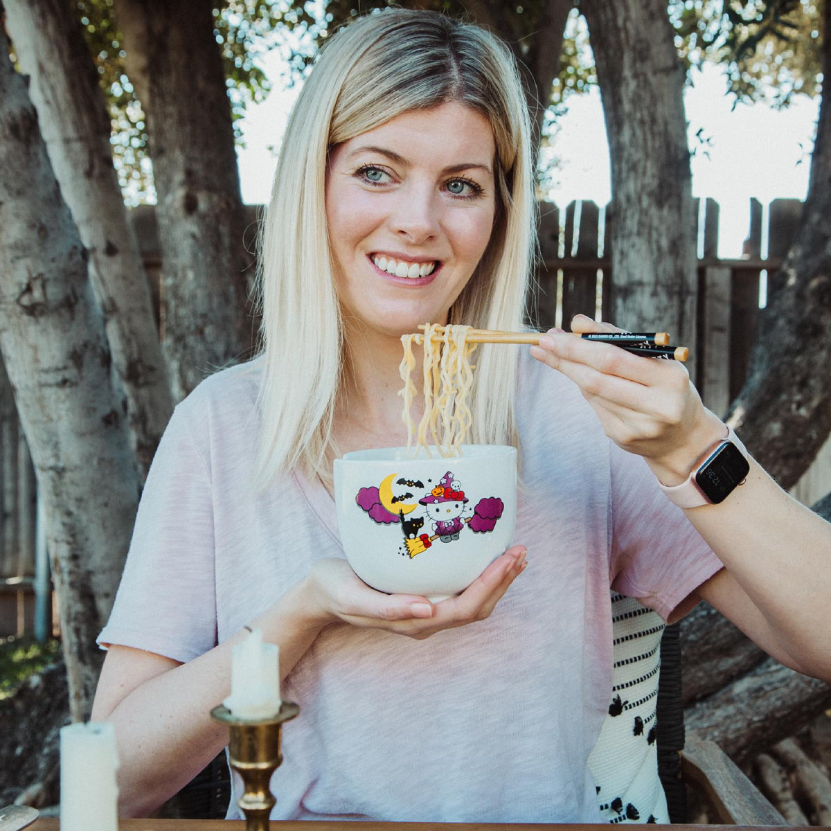 Sanrio Hello Kitty Witch 20 oz Ceramic Ramen Bowl and Chopstick Set