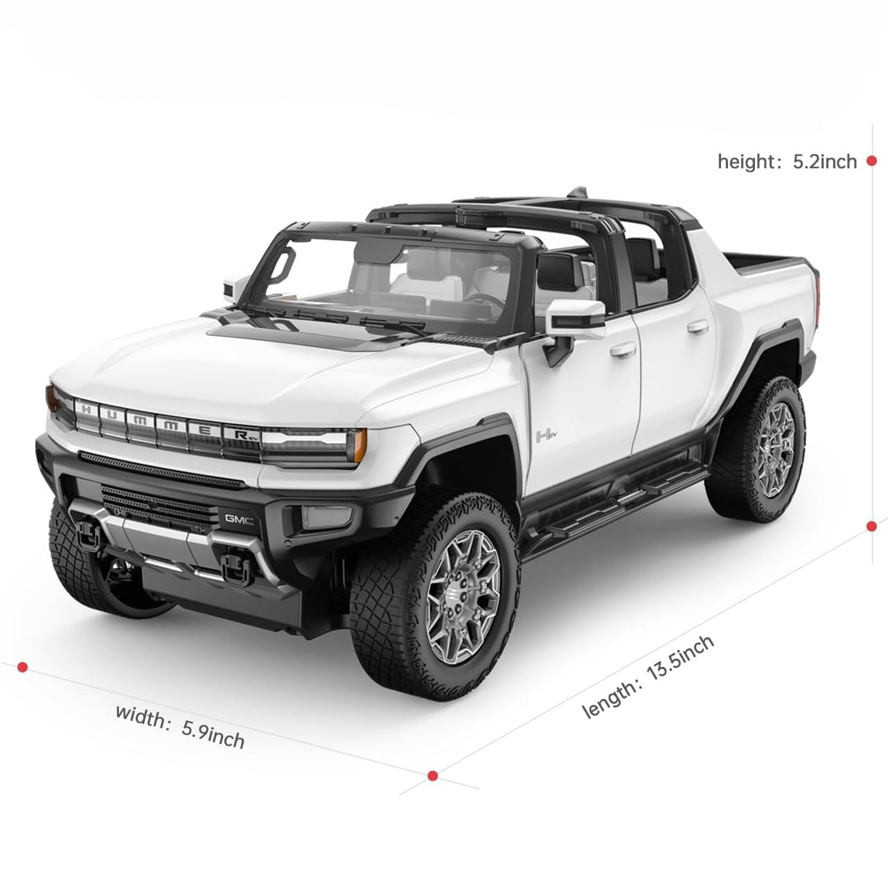 Rastar 1:16 Hummer Ev Remote Control Car - White
