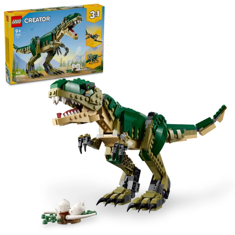 LEGO Creator 3-in-1 T. rex Dinosaur Building Toy Set (626-Pieces)
