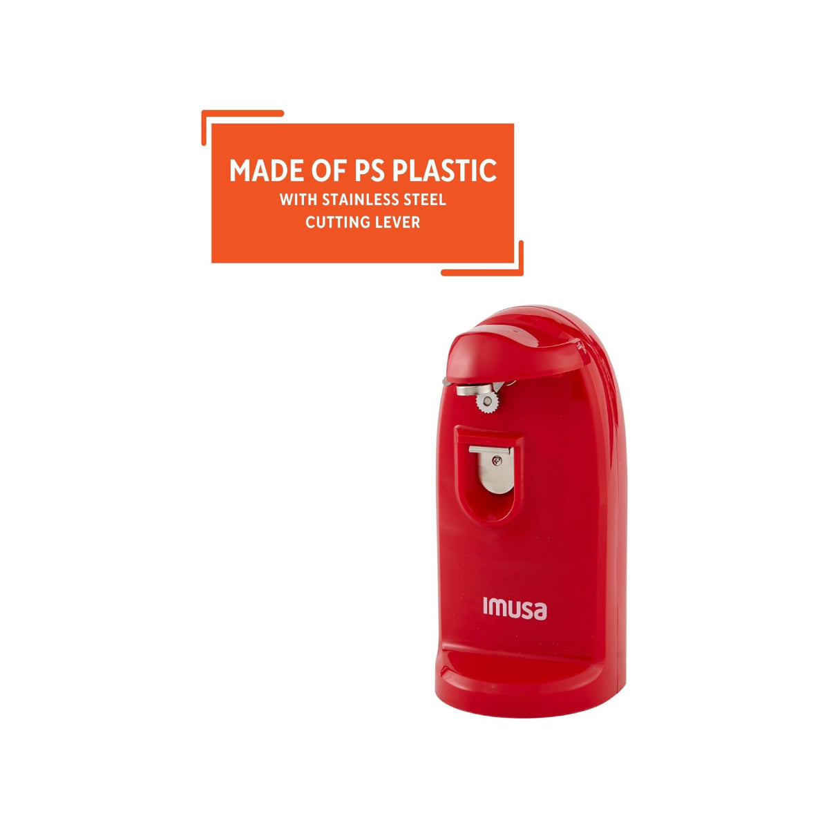 Imusa GAU-80322R Electric Can and Bottle Opener with Knife Sharpener - Red