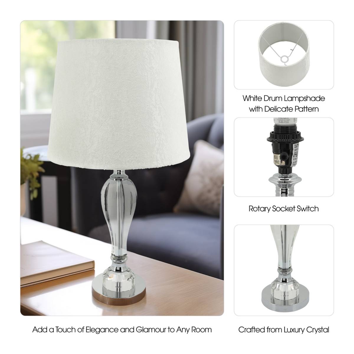 Sagebrook Home Neutral 23.75" Bulb Table Lamp - Clear