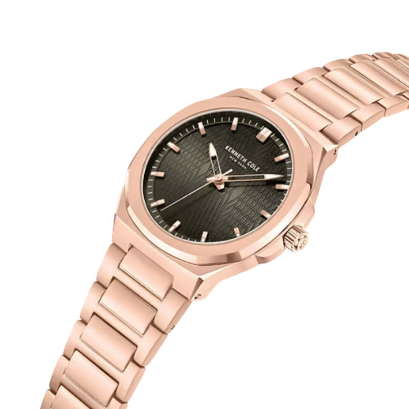 Kenneth Cole New York Modern Classic Men's 41mm Rose Gold-Tone Bracelet Watch - Black Dial