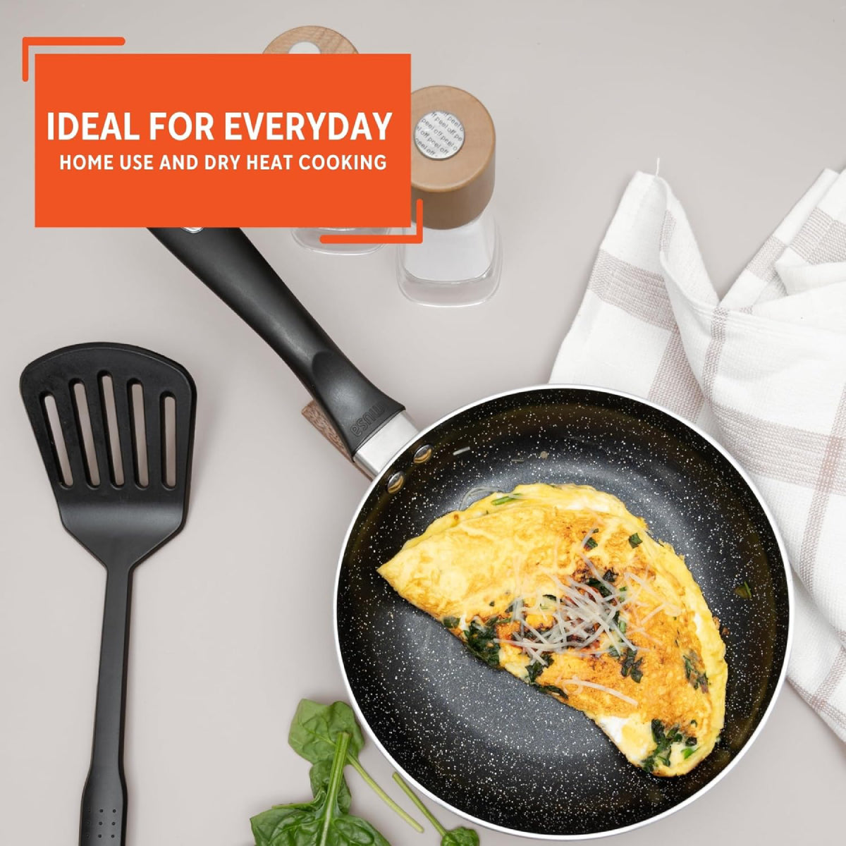 Imusa GAU/24030 Bistro 8" Nonstick Fry Pan with Bakelite Handle - Black