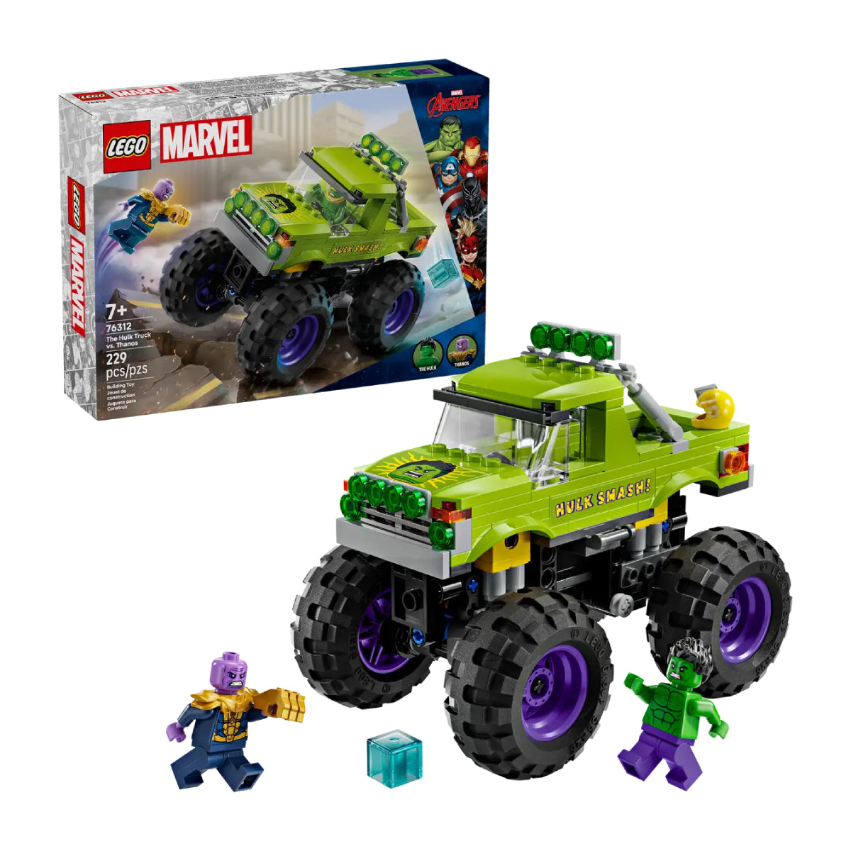 LEGO Marvel The Hulk Truck vs Thanos Building Toy Set (229-Pieces)
