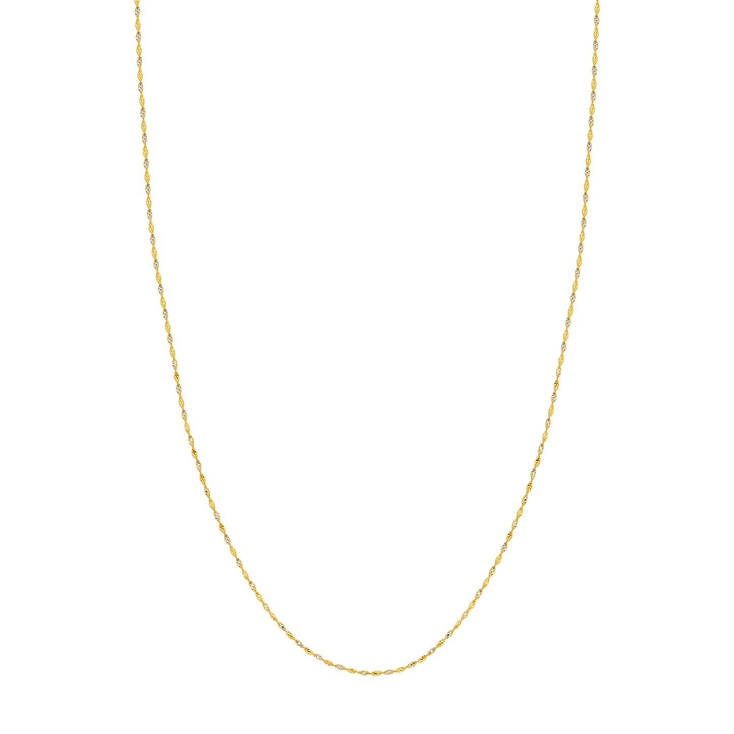 14K Yellow & White Gold 1.35mm Twisted Dorica Chain