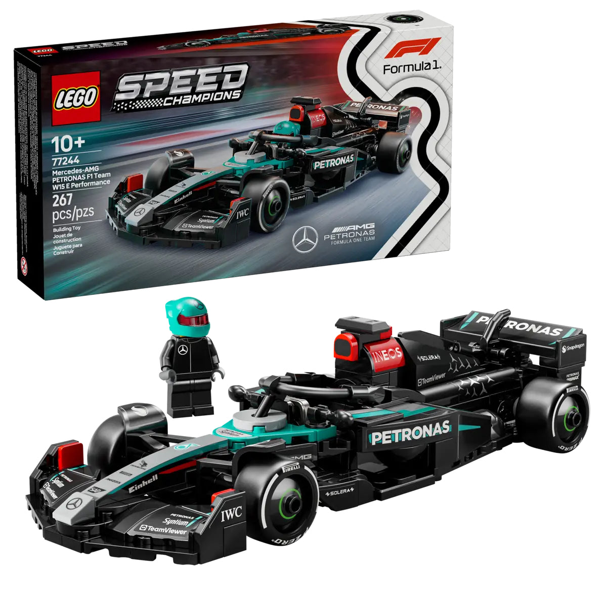 LEGO Speed Champions Mercedes AMG F1 W15 Race Car Building Toy Set (267-Pieces)