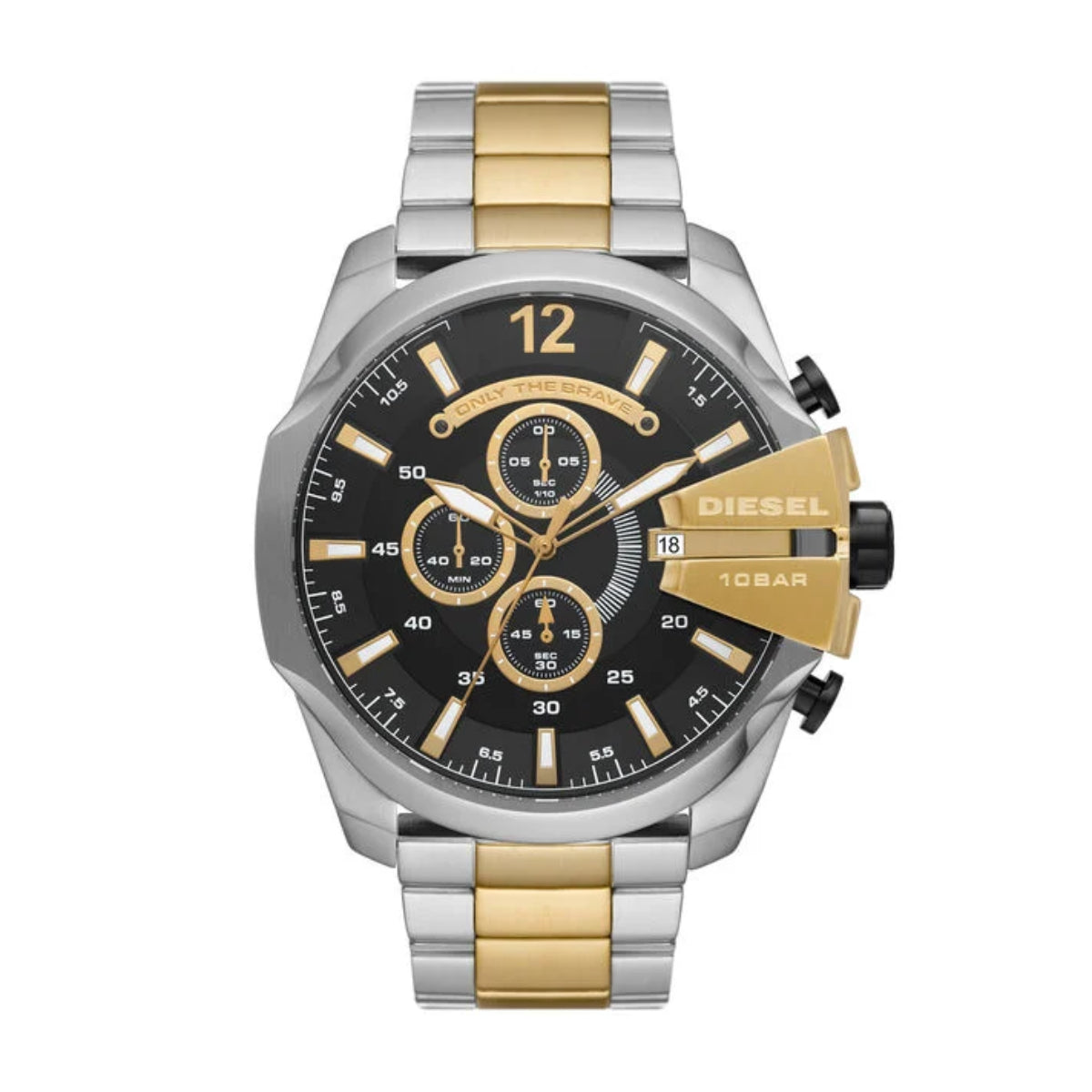 Diesel Mega Chief Men's Two-Tone Bracelet Watch - Black Dial