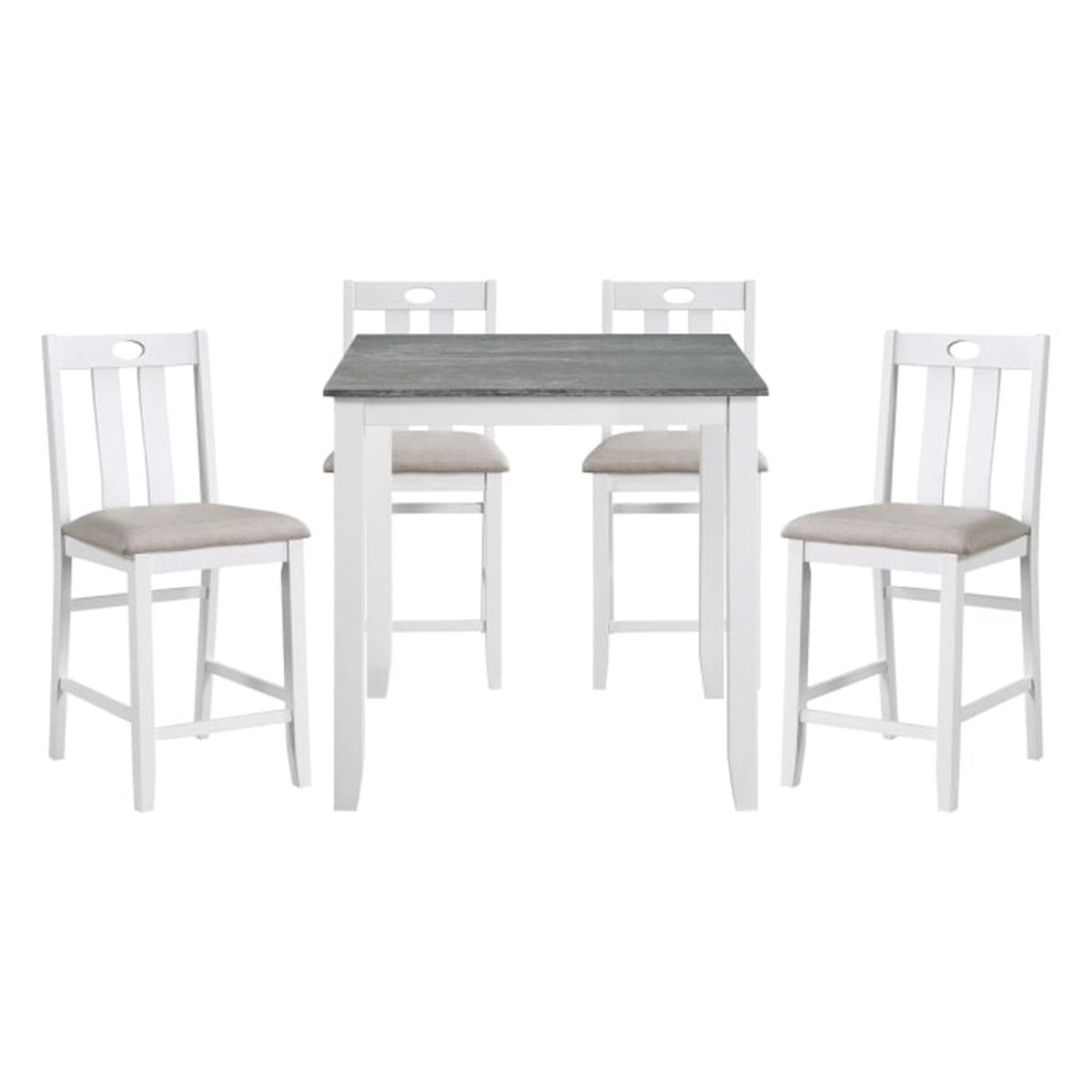 Belmont Counter Height Dining Table with 4 Chairs - Gray/White