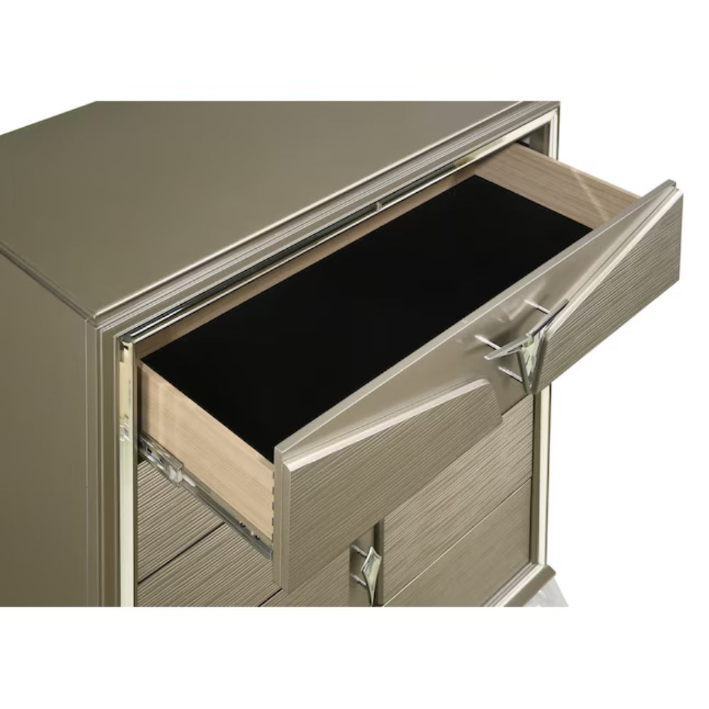Royal 27.5" Nightstand with 2 Drawers by Best Home - Gray/Silver