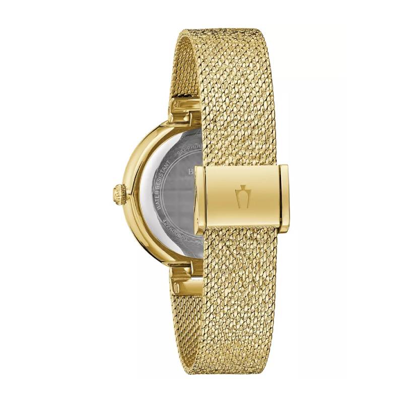 Bulova Crystal Women's 32mm Bracelet Watch - Gold