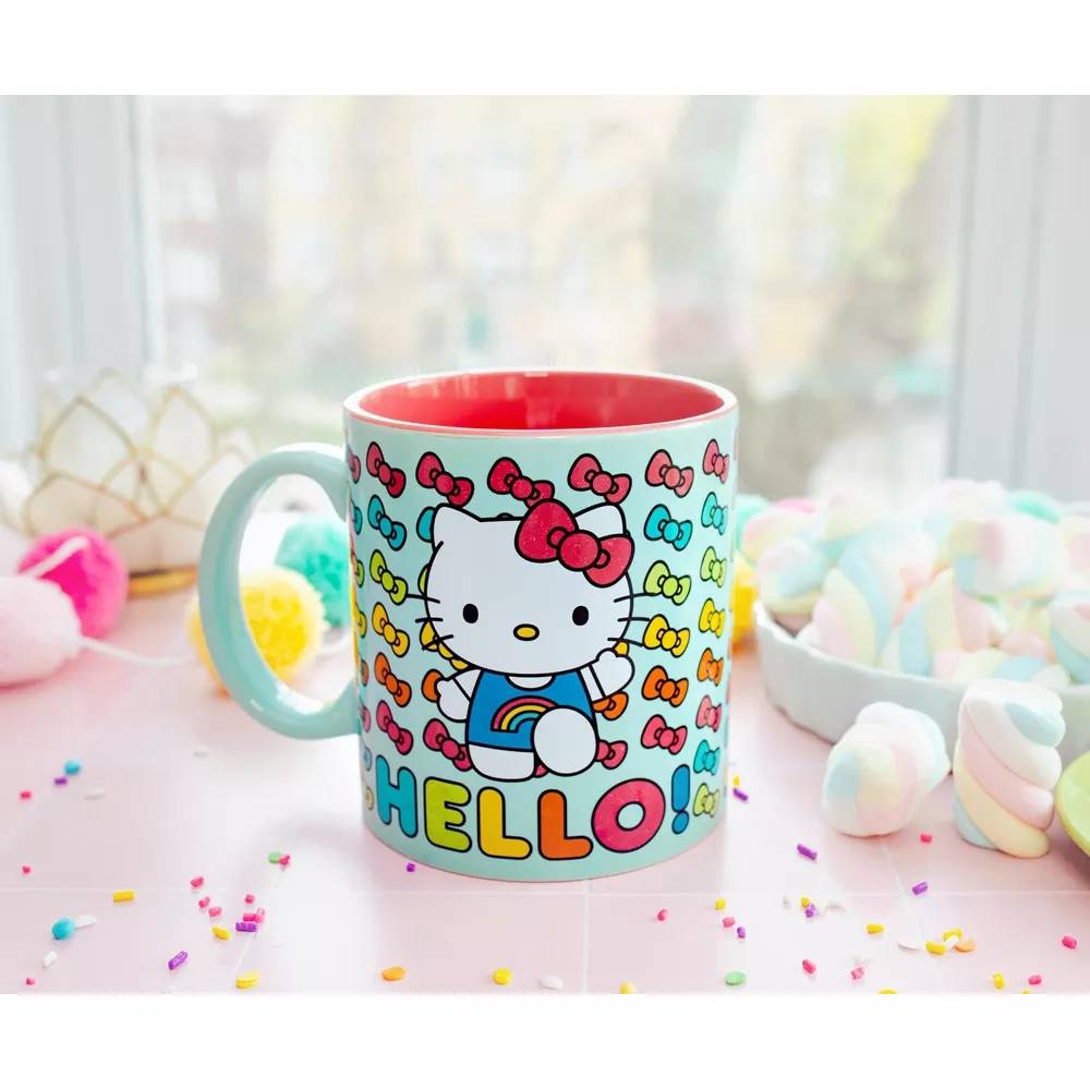 Sanrio Hello Kitty 20 oz Ceramic Rainbow Mug - Multicolor