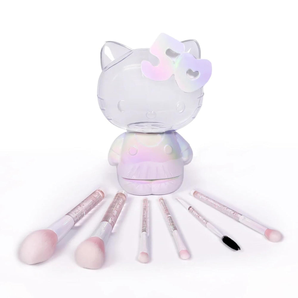 Impressions Vanity X Hello Kitty Makeup Brush Set with Holder Organizer (7 Pieces)