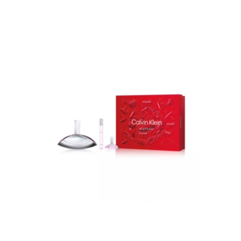 Set de regalo de 3 piezas de eau de parfum en spray Euphoria de Calvin Klein para mujer