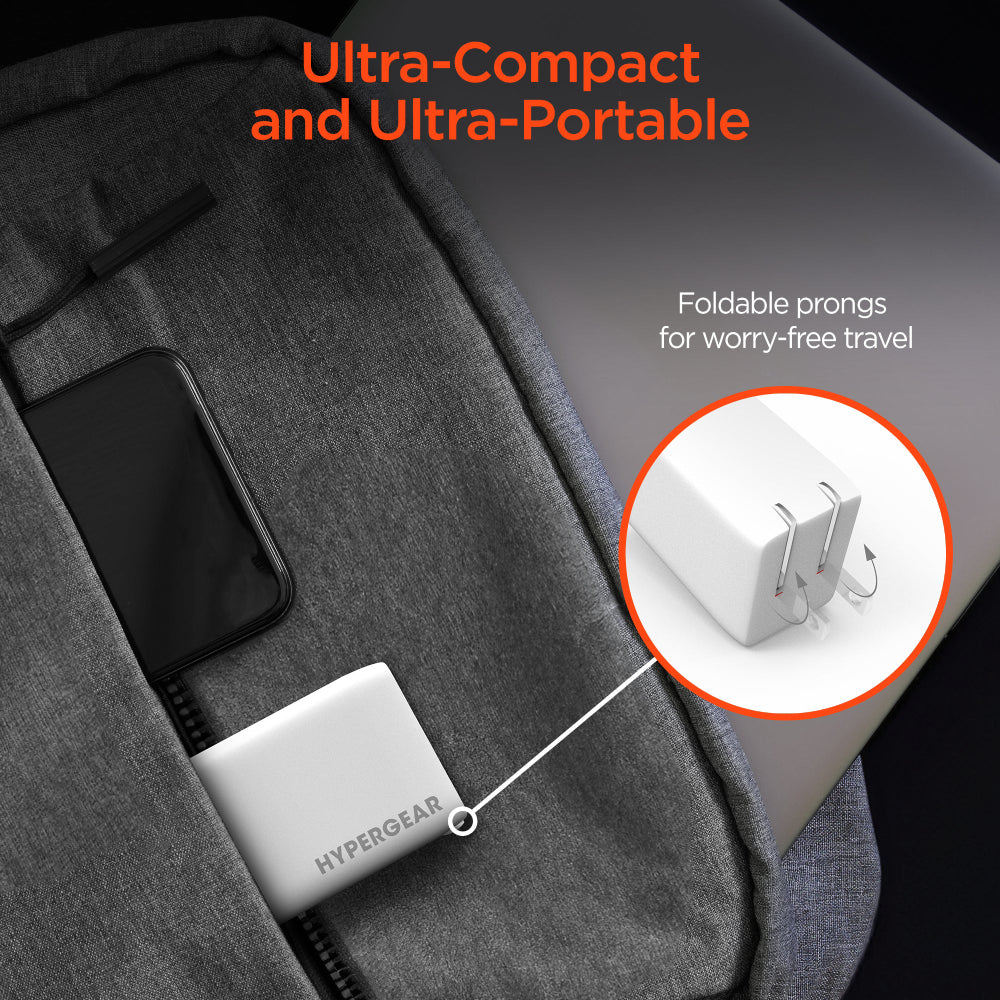 HyperGear SpeedBoost 65W USB-C PD GaN Laptop Wall Charger with PPS - White