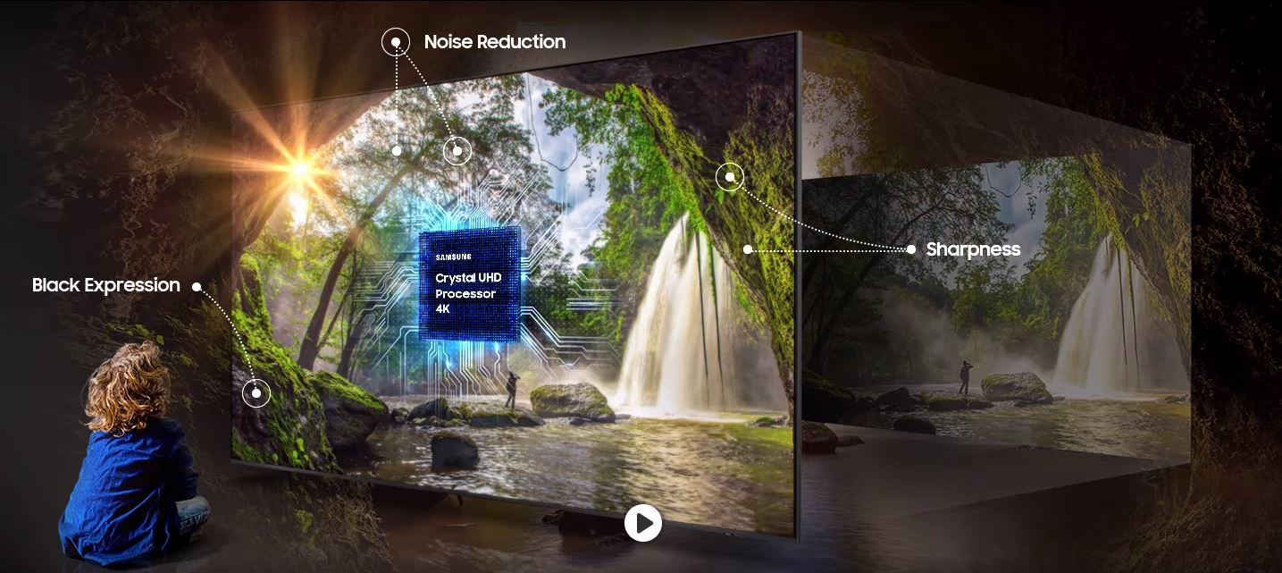 Samsung - Televisor inteligente Tizen Crystal UHD 4K de 98" serie DU9000
