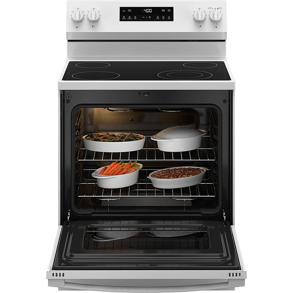 GE GRF400SVWW 5.3 cu. ft. Freestanding Electric Range with 4 Burner Radiant Cooktop - White