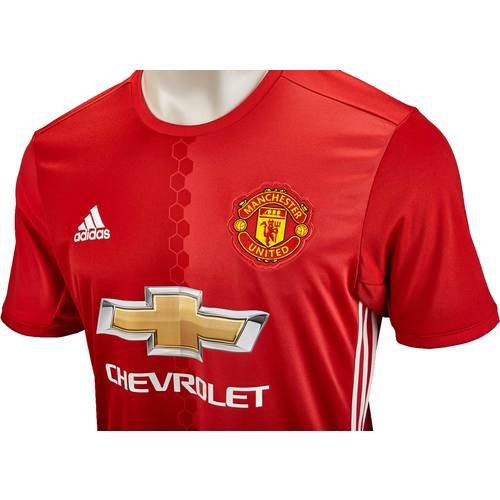 Adidas Large 2016 - 17 Soccer Manchester United Home Youth Jersey - Red/White - Curacao