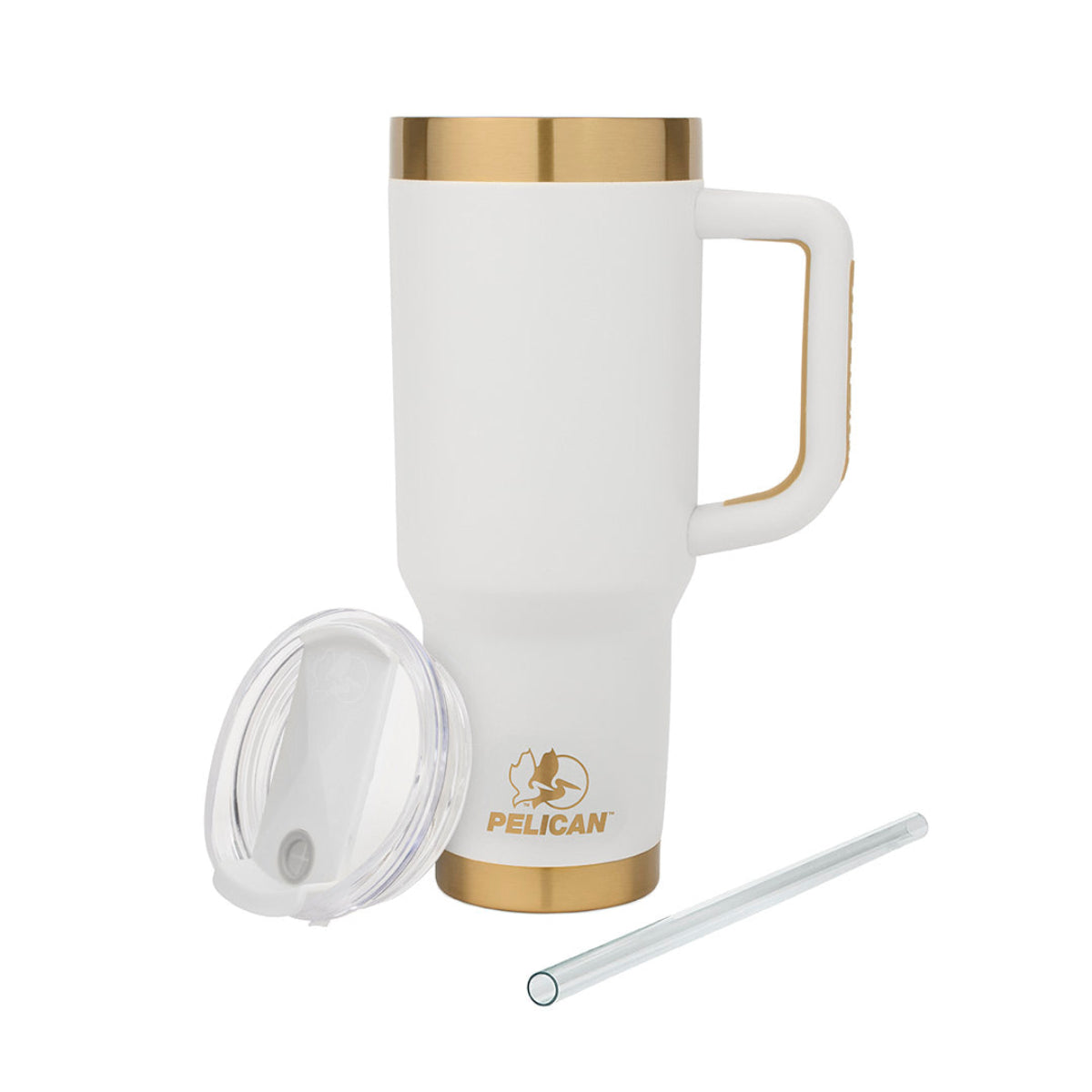 Pelican Hydration 40 oz Porter Tumbler - White/Gold