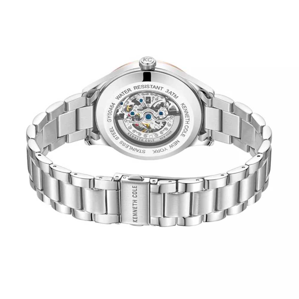 Kenneth Cole New York Automatic Men's 42mm Silver Bracelet Watch - Warm Gray Dial