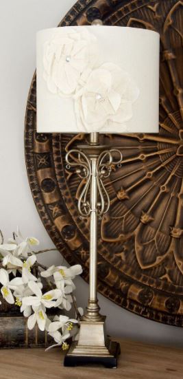 Tan Metal Glam Buffet Lamp
