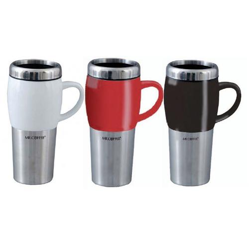 Mr. Coffee Traverse 16oz Travel Mug-Assorted Color